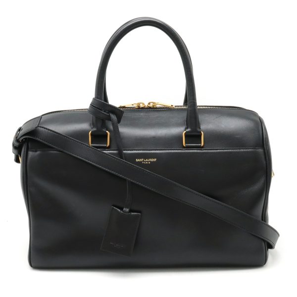 12400509 1 Saint Laurant Paris Classic Duffle Leather 2 Way Hand Bag Black