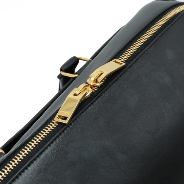 12400509 4 Saint Laurant Paris Classic Duffle Leather 2 Way Hand Bag Black