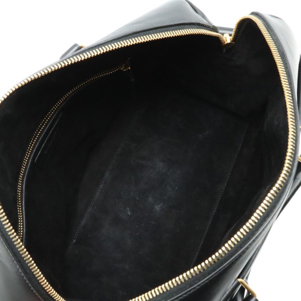 12400509 5 Saint Laurant Paris Classic Duffle Leather 2 Way Hand Bag Black