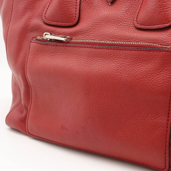 12400736 8 Prada Vitello Phenix Tote 2 Way Shoulder Leather Rosso Red Silver