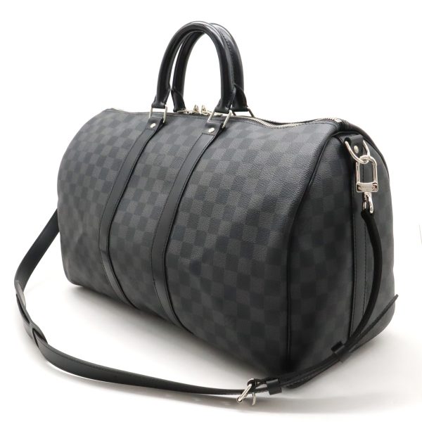 12400774 2 Louis Vuitton Bandouliere 45 Boston Bag Black