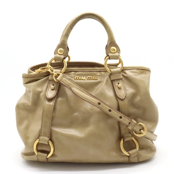 12400877 1 Miu Miu Tote Bag Leather Beige