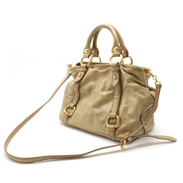 12400877 2 Miu Miu Tote Bag Leather Beige