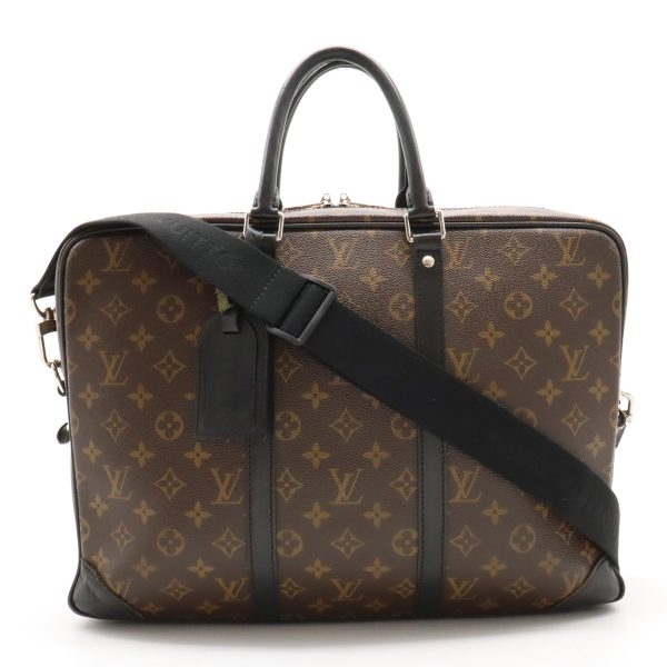 12400979 1 LOUIS VUITTON PDV Porte de Cumin Voyage GM Business Bag 2WAY Monogram Macassar