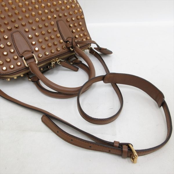 1240801035250 5 MCM Studded Handbag Brown