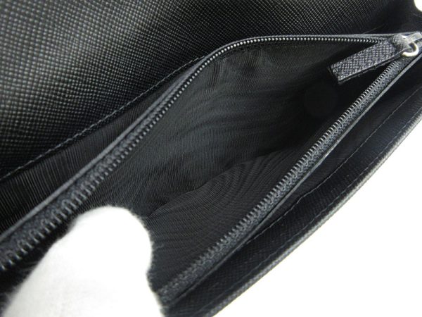 1240803004898 10 PRADA Flap Long Wallet Saffiano Leather Black