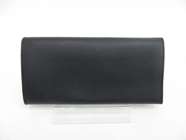 1240803004898 2 PRADA Flap Long Wallet Saffiano Leather Black