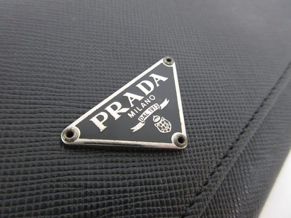 1240803004898 6 PRADA Flap Long Wallet Saffiano Leather Black