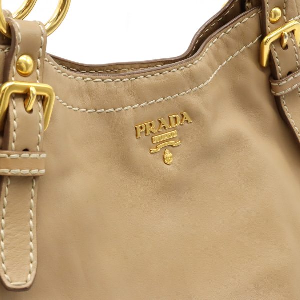 12410368 9 Prada Tote Bag Leather Beige