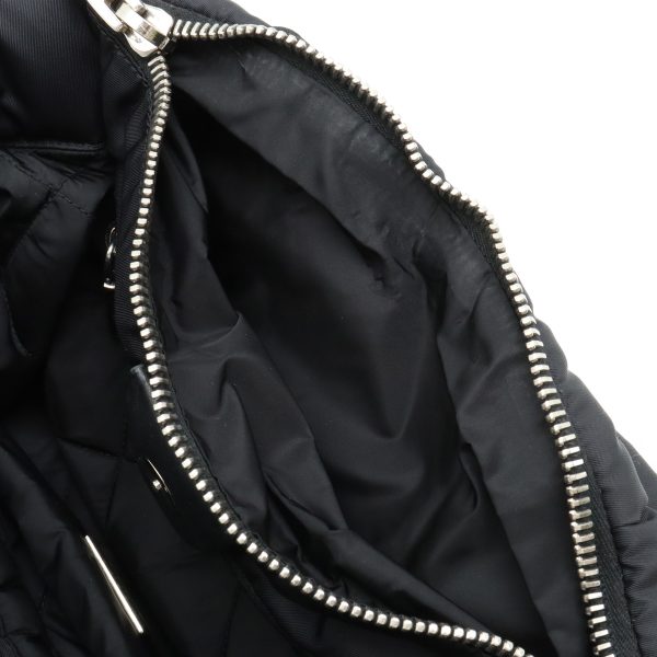 12410707 6 PRADA Bomber Tote Bag Nylon Leather Black