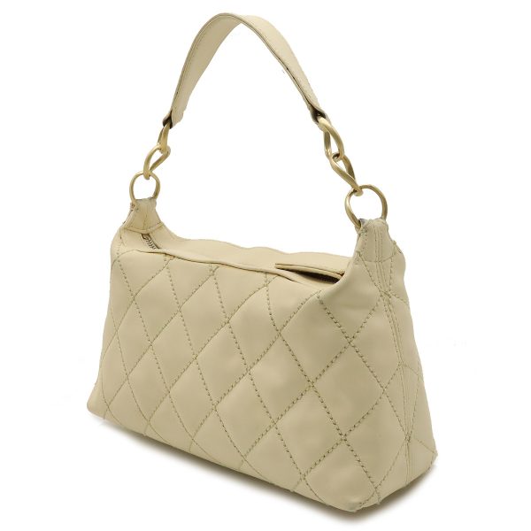 12410752 2 Chanel Wild Stitch Coco Mark Shoulder Bag Beige Gold