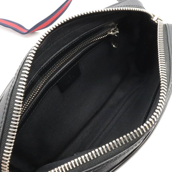 12410904 5 Gucci GG Supreme Waist Bag PVC Leather Dark Gray Black