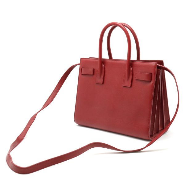 12410933 2 Yves Saint Laurent Sac de Jour Handbag 2WAY Shoulder Leather Red