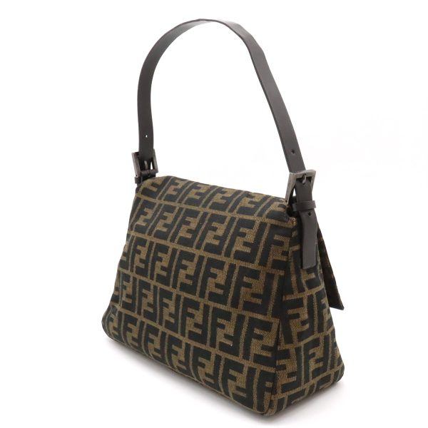 12411052 2 Fendi Zucca Pattern Mamma Bucket Nylon Shoulder Bag Brown