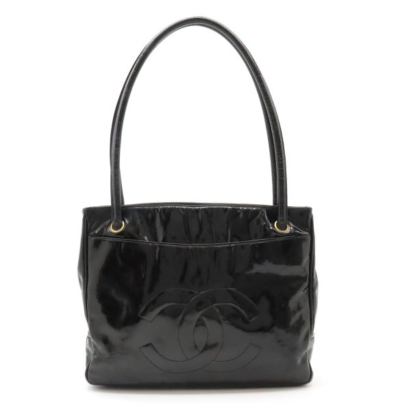 12411060 1 Chanel Tote Bag Enamel Black