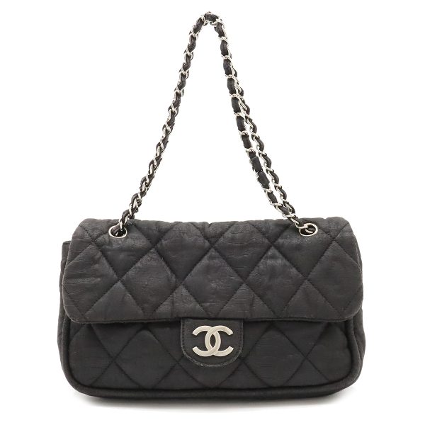 12420174 1 Chanel Matelasse Coco Mark Chain Shoulder Bag Double Chain Coated Nylon Black