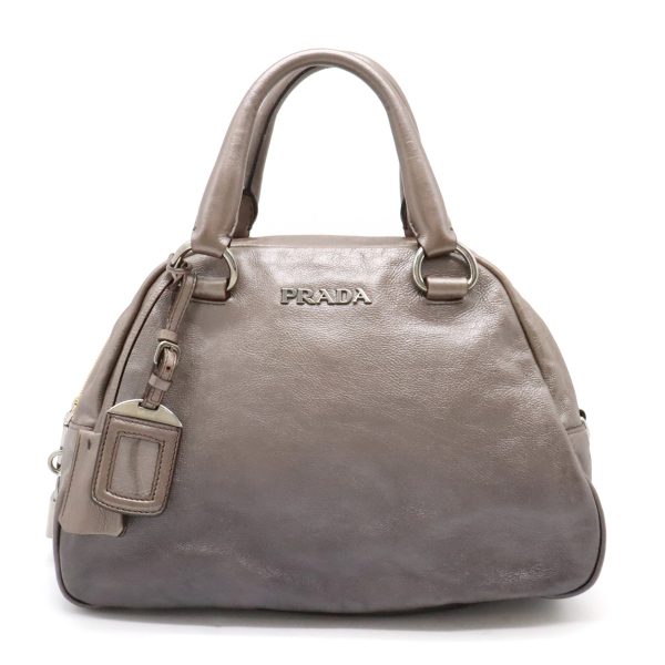 12420381 1 Prada Mini Boston Handbag Gradation Leather Gray