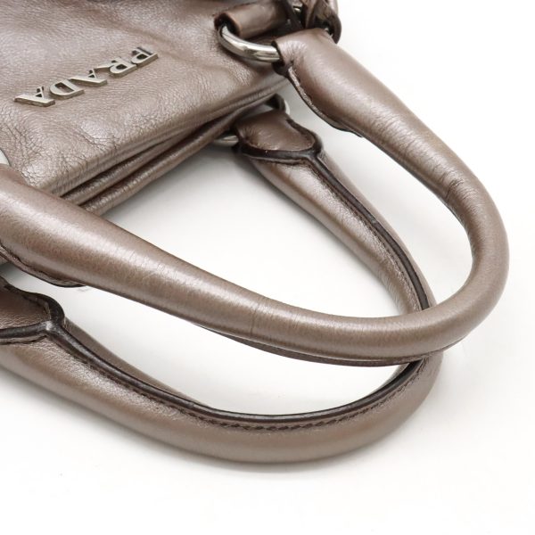 12420381 4 Prada Mini Boston Handbag Gradation Leather Gray