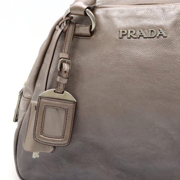 12420381 9 Prada Mini Boston Handbag Gradation Leather Gray