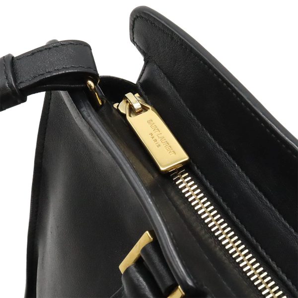 12420584 6 Yves Saint Laurent Y Line Petit Cabas 2WAY Shoulder Leather Black Gold