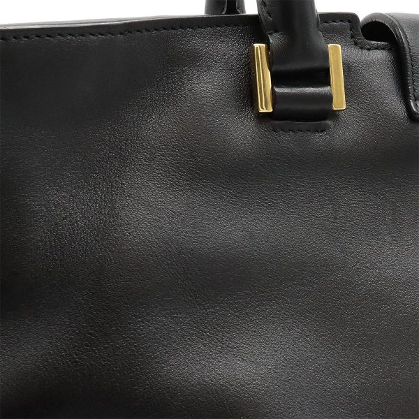 12420584 8 Yves Saint Laurent Y Line Petit Cabas 2WAY Shoulder Leather Black Gold