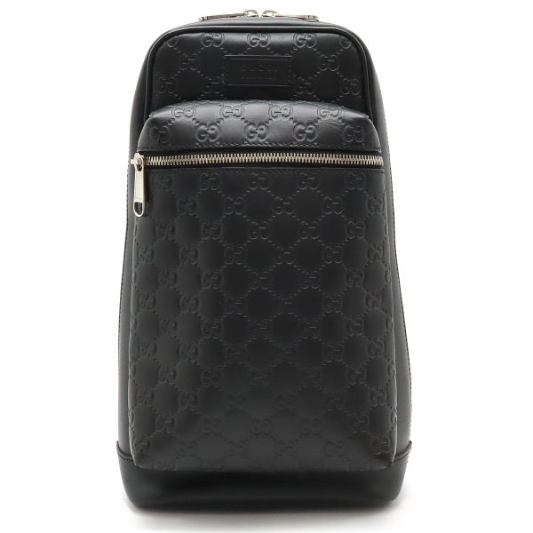 12420590 1 Gucci Guccisima Crossbody Bag Leather Black Silver