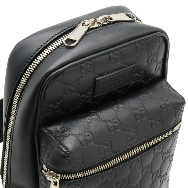 12420590 4 Gucci Guccisima Crossbody Bag Leather Black Silver