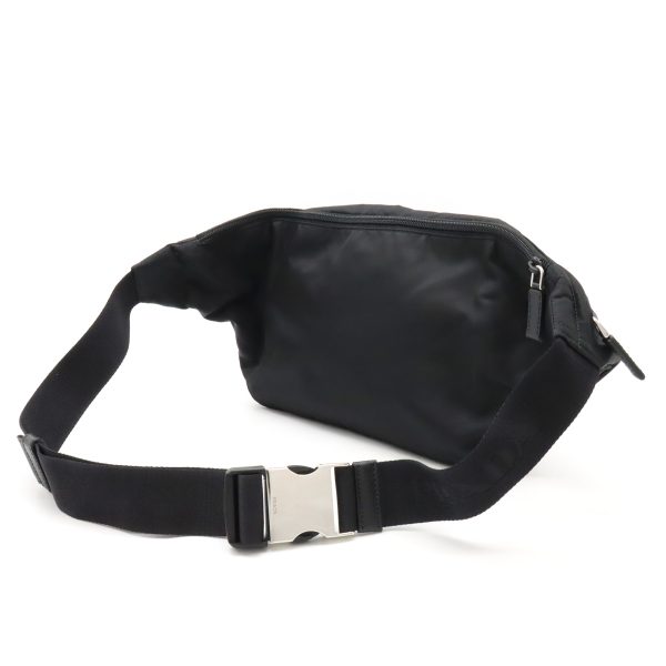 12420596 2 Prada Waist Bag Pouch Body Bag Nylon Black Silver