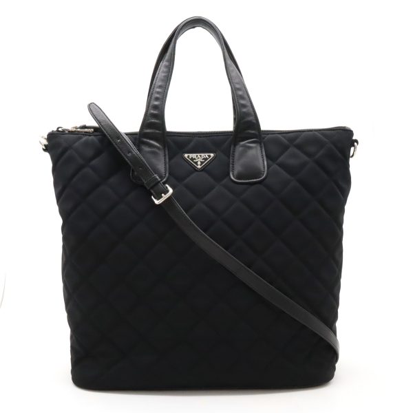 12420625 1 Prada Quilted Tote Bag Nylon Black