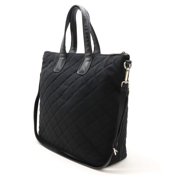 12420625 2 Prada Quilted Tote Bag Nylon Black