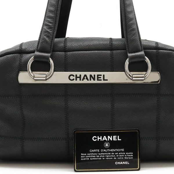 12420645 9 Chanel Chocolate Bar Shoulder Bag Black