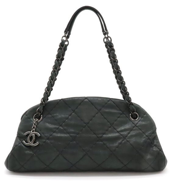 12430491 1 Chanel Mademoiselle Matelasse Bowling Bag Black