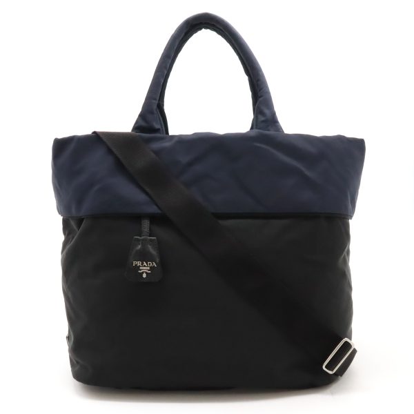 12430493 1 Prada Tessuto Double Tote Bag Black