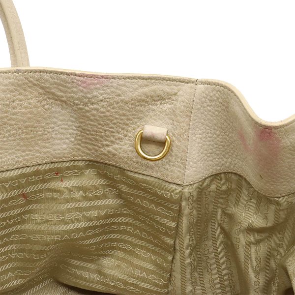 12430523 6 Prada Tote Bag Leather Light Beige