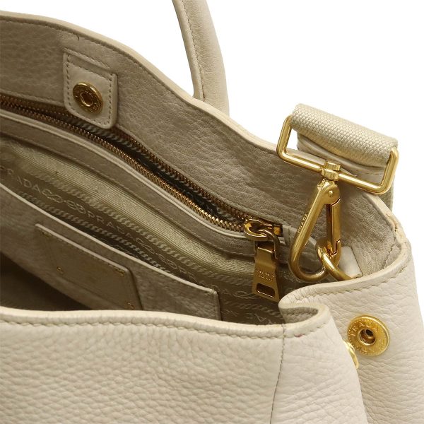 12430523 7 Prada Tote Bag Leather Light Beige