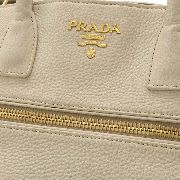 12430523 9 Prada Tote Bag Leather Light Beige