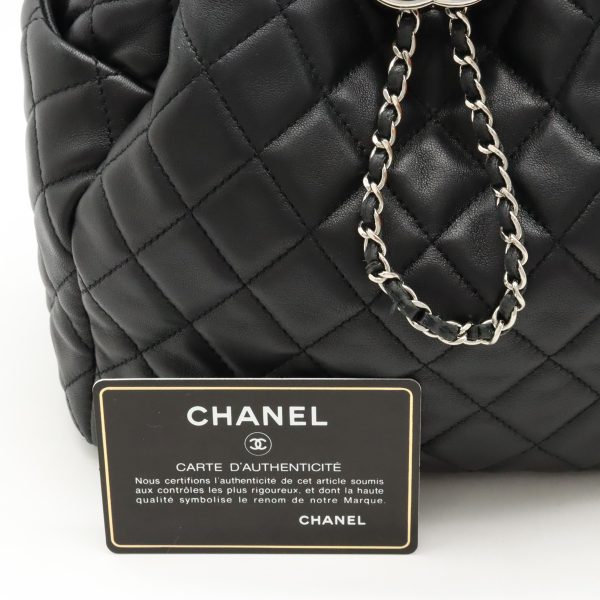 12430650 9 Chanel Matelasse Coco Handbag 2Way Chain Drawstring Leather Black Silver