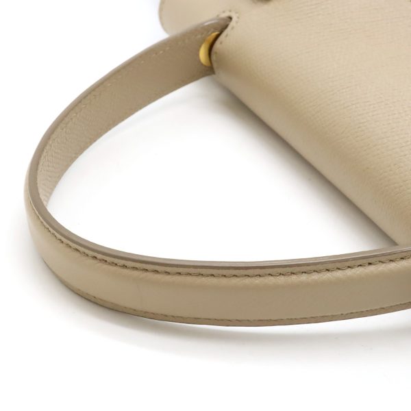 12430656 4 Celine Micro Belt Bag Handbag 2Way Shoulder Bag Leather Beige Gold Hardware