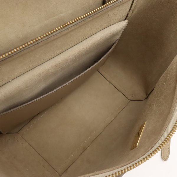 12430656 5 Celine Micro Belt Bag Handbag 2Way Shoulder Bag Leather Beige Gold Hardware