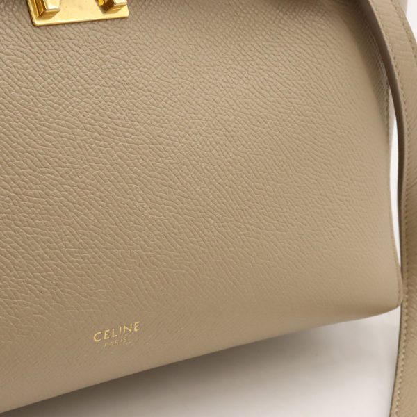 12430656 9 Celine Micro Belt Bag Handbag 2Way Shoulder Bag Leather Beige Gold Hardware