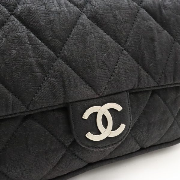 12430719 8 Chanel Windows Line Tote Bag Canvas Hardware Black White Gold