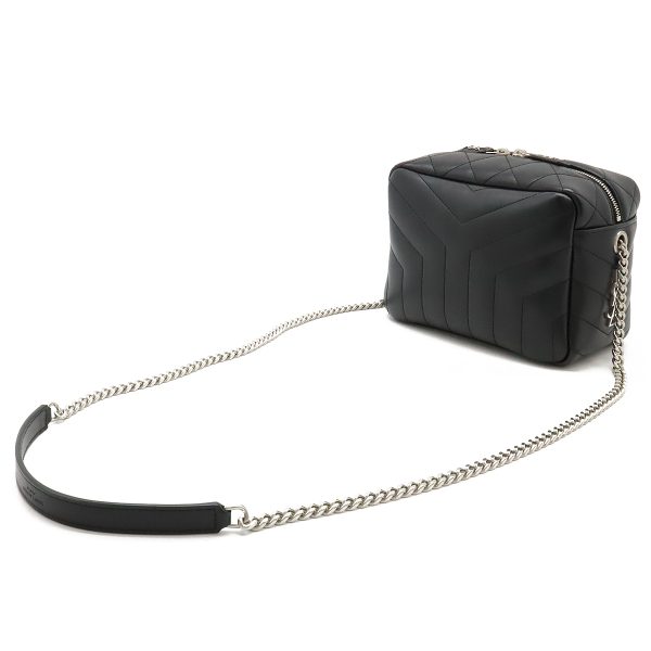 12430723 2 Saint Laurent Monogram Lulu Chain Shoulder Bag Leather Black