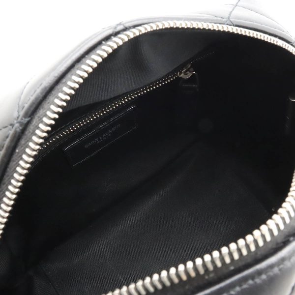 12430723 5 Saint Laurent Monogram Lulu Chain Shoulder Bag Leather Black