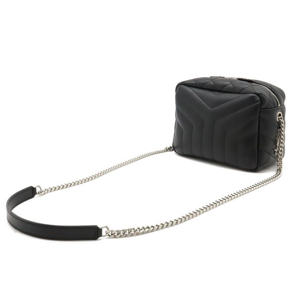 12430734 2 Saint Laurent Monogram Lulu Chain Shoulder Bag Leather Black