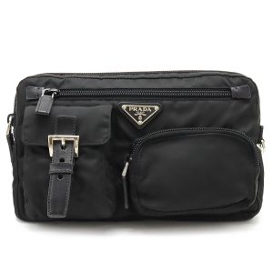 12440111 1 Prada Nylon Saffiano Leather Nero Black