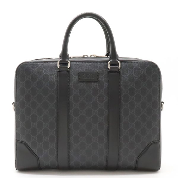 12440139 1 Gucci GG Supreme Business Bag Briefcase Black Gray