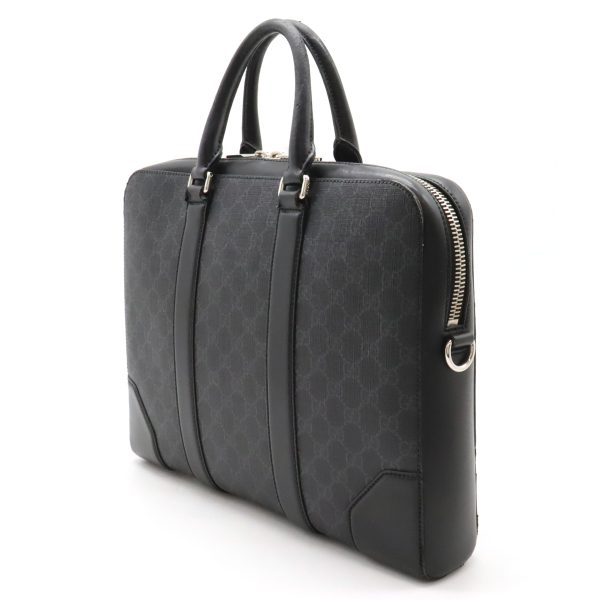 12440139 2 Gucci GG Supreme Business Bag Briefcase Black Gray