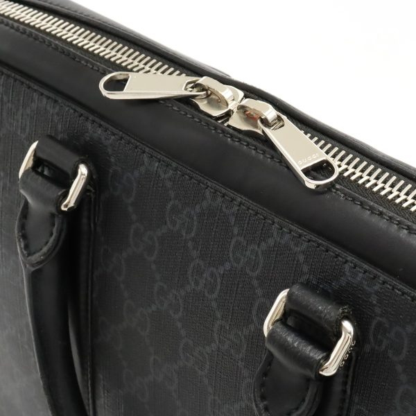 12440139 6 Gucci GG Supreme Business Bag Briefcase Black Gray