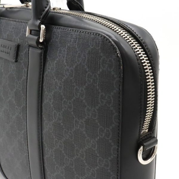 12440139 7 Gucci GG Supreme Business Bag Briefcase Black Gray