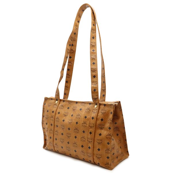 12440183 2 MCM Tote Bag PVC Leather Cognac